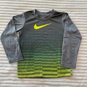 Nike Kids Gray and Yellow Long Sleeve Tee